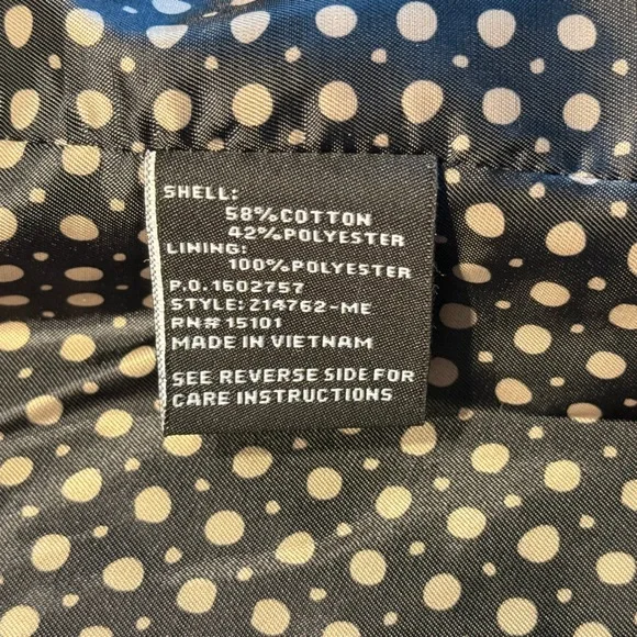 Jones New York Hooded Black Raincoat with Polka Dot Lining - Picture 3 of 5